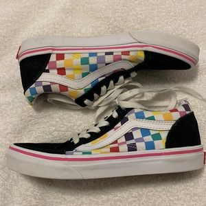 Vans kids size 3 great shape lace up checkerboard